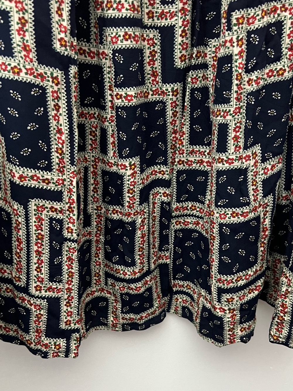 Natural Life Boho Maxi Skirt Floral Patchwork Print Coastal West Coast Navy - Picture 10 of 12